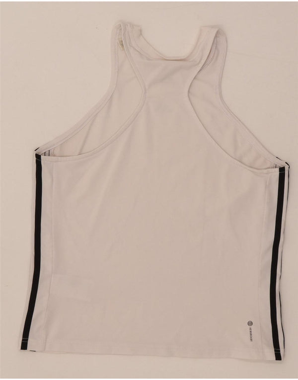 Adidas Womens Aeroready Slim Fit Vest Top UK 14/16 Large White Polyester