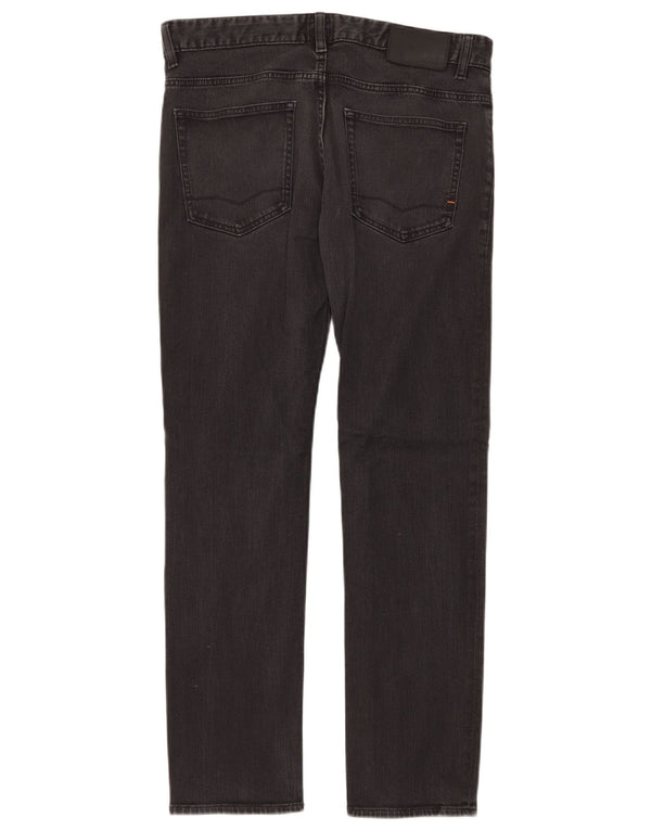 HUGO BOSS Mens Delaware Slim Jeans W32 L30 Black Cotton