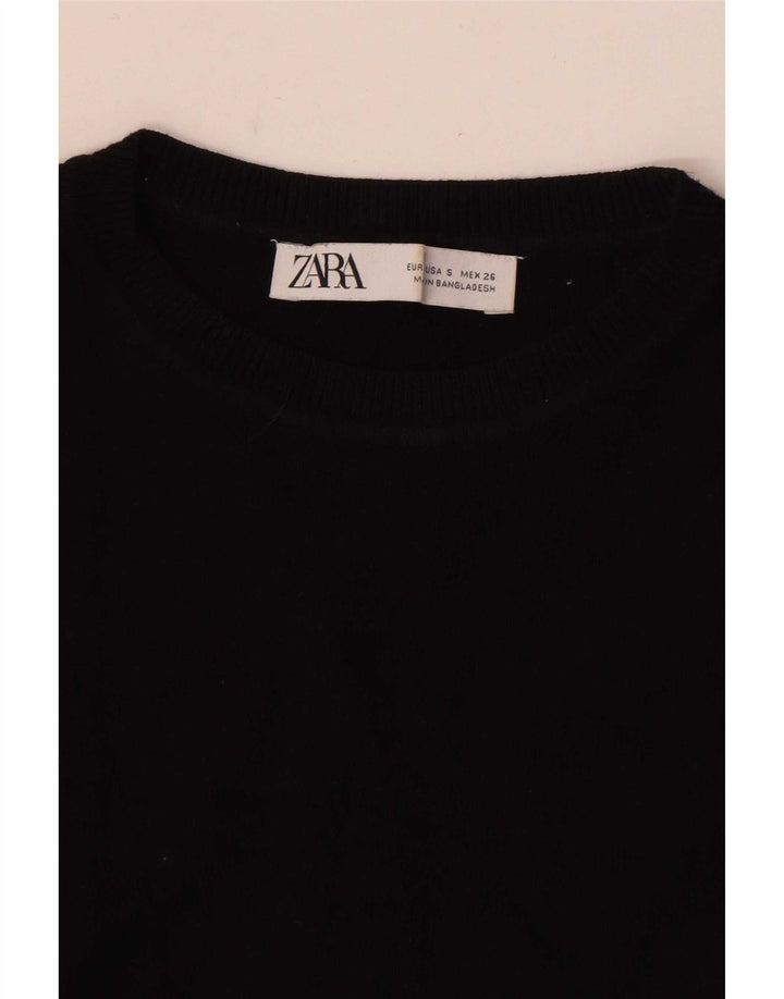 Zara Γυναικείο Γιλέκο Crop UK 8 Small Black