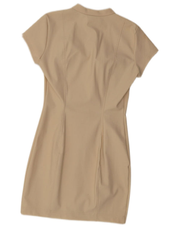 Zara Γυναικείο Φόρεμα με θήκη UK 14 Large Beige Polyamide
