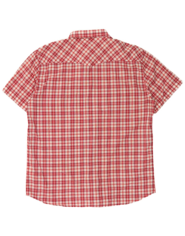 Ανδρικό κοντομάνικο Slim Fit πουκάμισο LEE 2XL Red Check Cotton