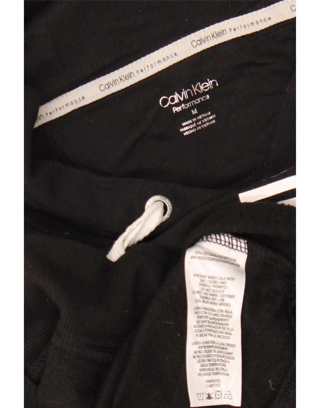 CALVIN KLEIN Γυναικείο Μπλουζάκι με κουκούλα μεγάλου μεγέθους Crop UK 14 Medium Black