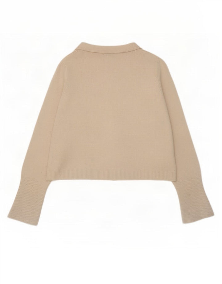 Zara Γυναικείο πουλόβερ με ζακέτα UK 10 Small White Wool