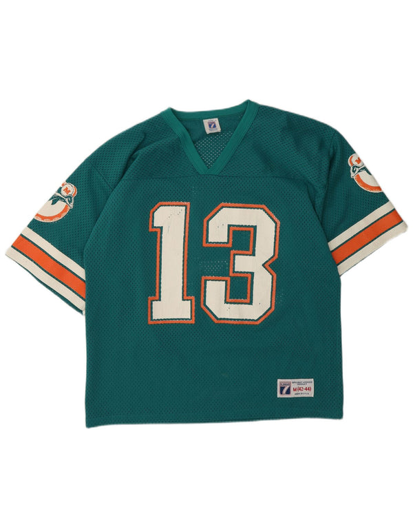 Logo 7 Mens Dan Marino Dolphins 1990 Graphic Jersey Top Medium Green Sports