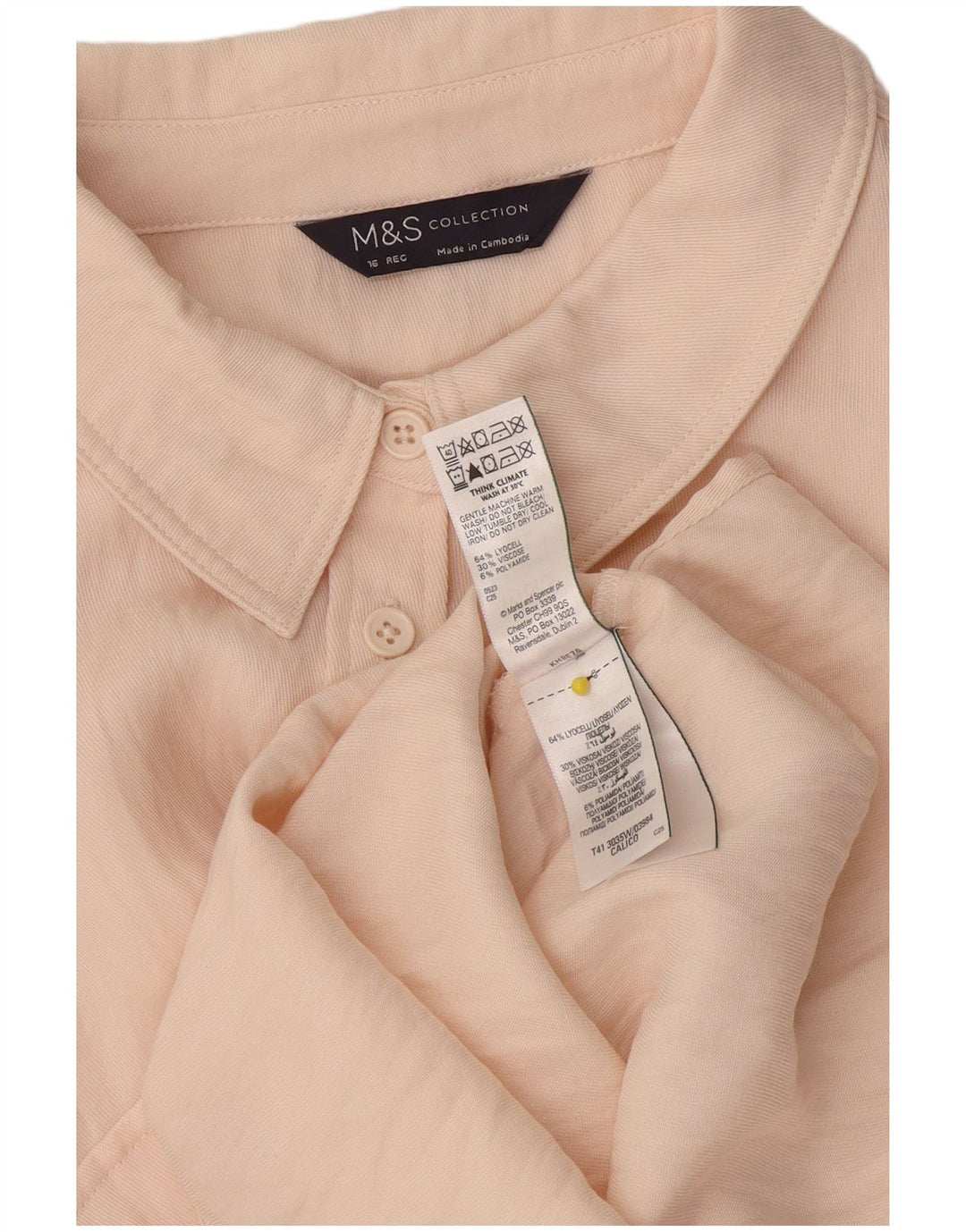 Marks & Spencer Γυναικείο πουκάμισο UK 16 Large Pink Lyocell