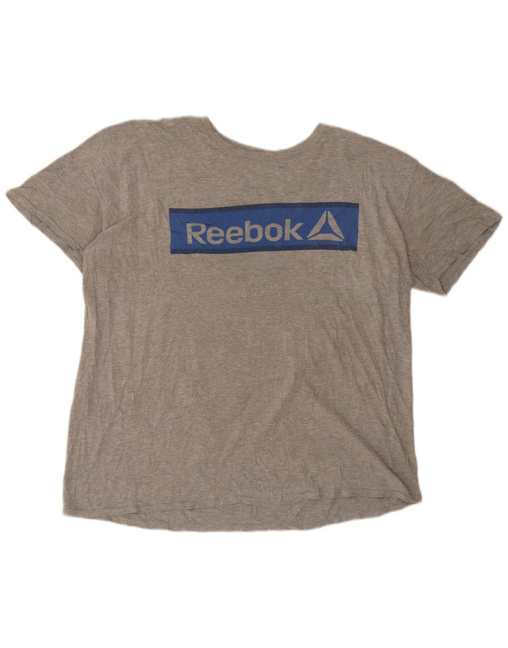 Ανδρικό γραφικό T-Shirt REEBOK Top 2XL με γκρι φλιτζάνια