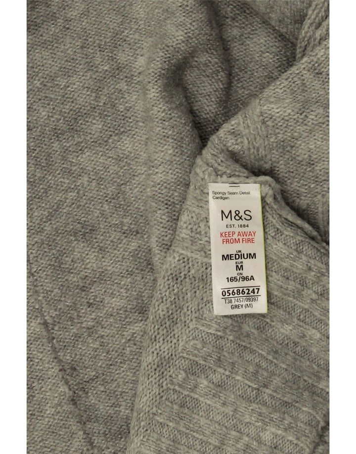 Marks & Spencer Γυναικείο πουλόβερ Longline Cardigan UK 14 Medium Grey