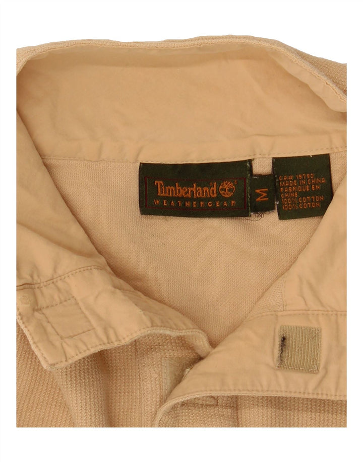 TIMBERLAND Mens Oversized T-Shirt Top Long Sleeve Medium Beige Cotton Vintage Timberland and Second-Hand Timberland from Messina Hembry 