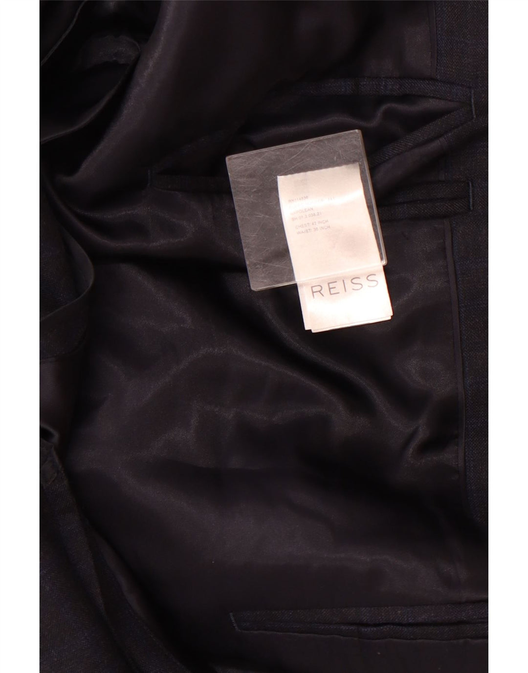 Ανδρικό μπουφάν σακάκι Reiss 1 κουμπιού UK 42 XL Navy Blue Check Wool