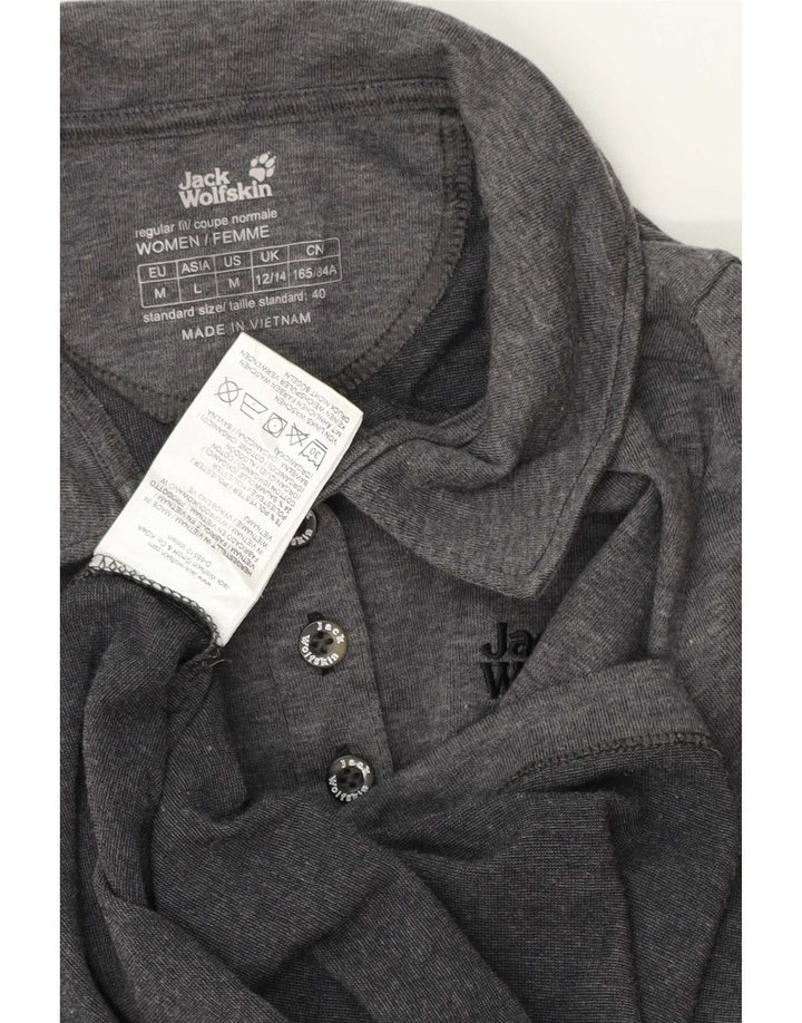 Jack Wolfskin γυναικείο μπλουζάκι πόλο UK 12/14 μεσαίο γκρι με φλύκταινες πολυεστέρα