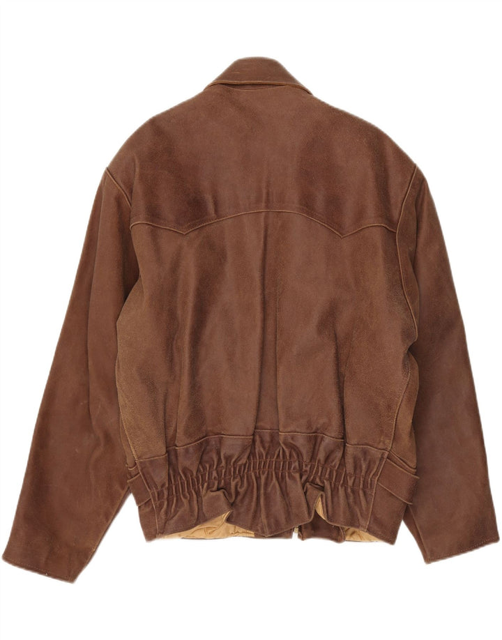 Vintage Γυναικείο Δερμάτινο Μπουφάν UK 20 2XL Καφέ