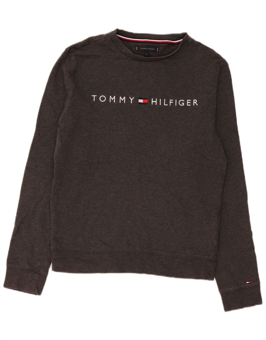 Γραφικό ανδρικό φούτερ Tommy Hilfiger Jumper Μεσαίο γκρι βαμβακερό