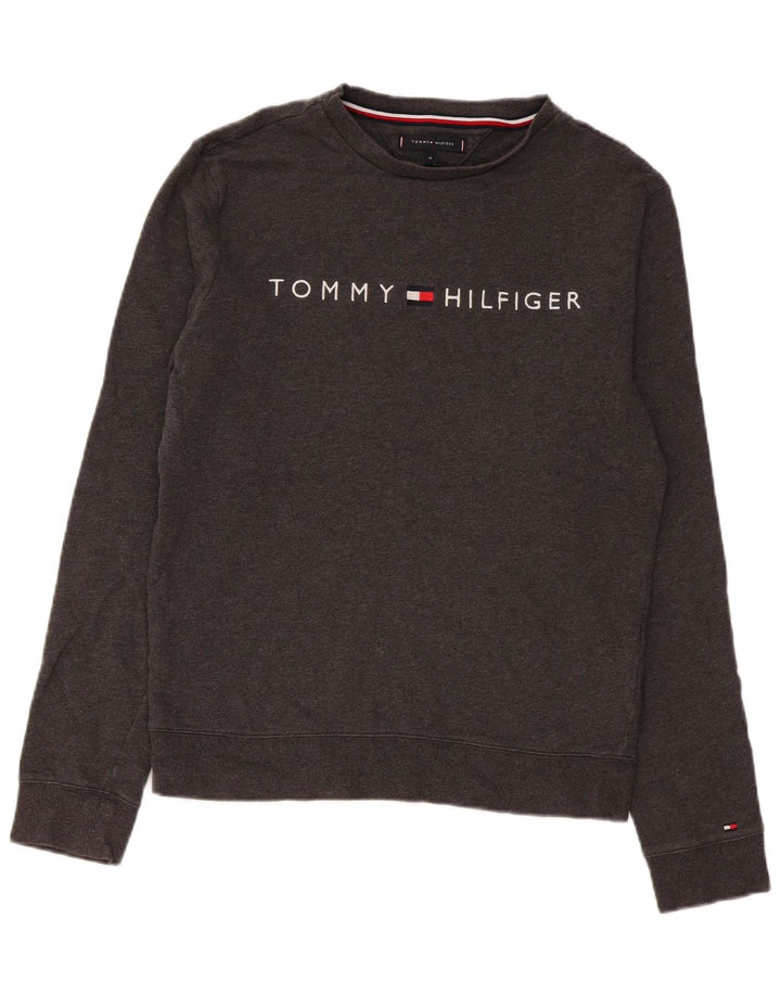 Γραφικό ανδρικό φούτερ Tommy Hilfiger Jumper Μεσαίο γκρι βαμβακερό