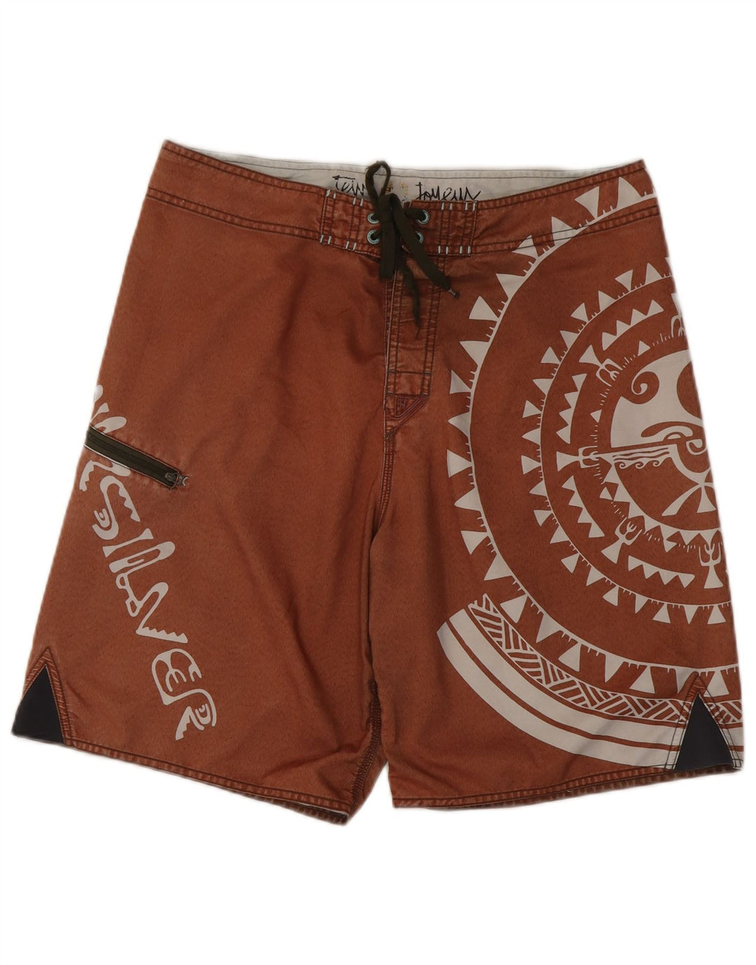 Ανδρικό γραφικό σορτς κολύμβησης Quiksilver Μεσαίο καφέ γεωμετρικό πολυεστέρα