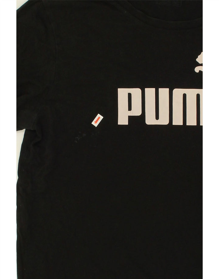 PUMA Mens Graphic T-Shirt Top Medium Black Cotton | Vintage Puma | Thrift | Second-Hand Puma | Used Clothing | Messina Hembry 