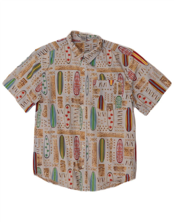 Old Navy Boys Abstract Pattern πουκάμισο 14-15 ετών XL Μπλε της Χαβάης