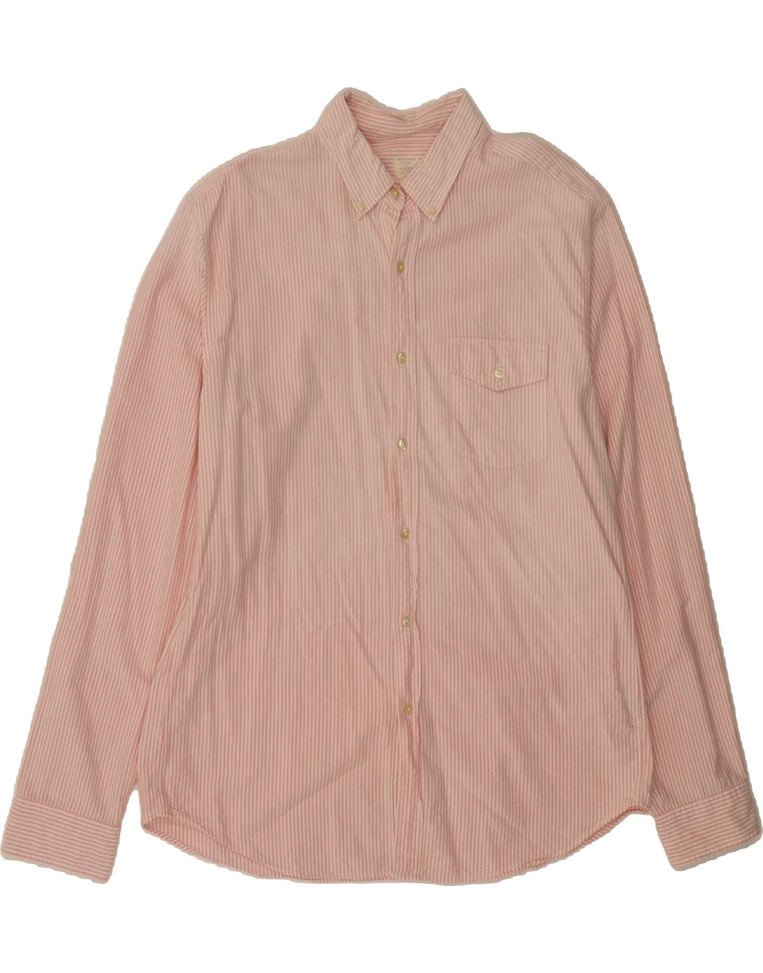 J. CREW Mens Tailored Shirt Large Pink Pinstripe Cotton Vintage J. Crew and Second-Hand J. Crew from Messina Hembry 