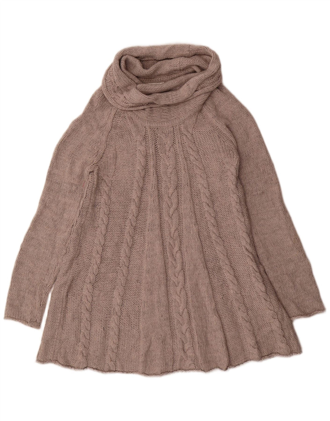 Marks & Spencer Γυναικείο πουλόβερ με ρολό λαιμόκοψη UK 10 Small Grey Acrylic