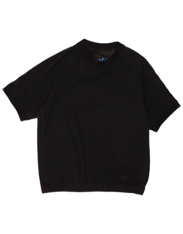 Ανδρικό φούτερ Adidas με κοντό μανίκι Jumper Μικρό μαύρο βαμβακερό