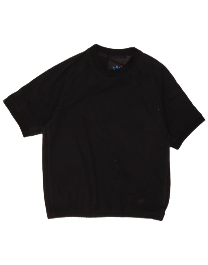 Ανδρικό φούτερ Adidas με κοντό μανίκι Jumper Μικρό μαύρο βαμβακερό