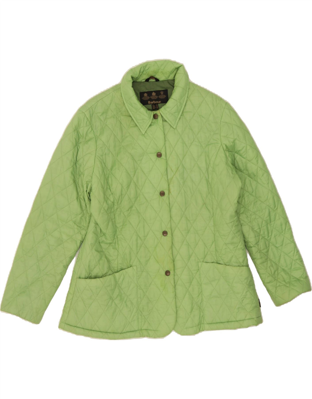 BARBOUR Womens Quilted Jacket UK 16 Large Green Vintage Barbour and Second-Hand Barbour from Messina Hembry 