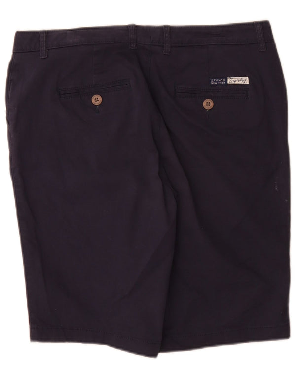 Superdry γυναικείο κανονικό σορτς Chino UK 12 Medium W32 Navy Blue βαμβακερό