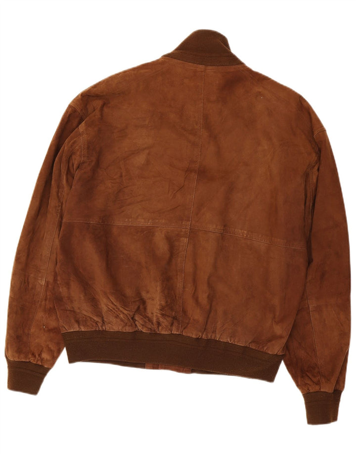 Ανδρικό Suede Bomber Jacket Conbipel IT 48 Δερμάτινο μεσαίο καφέ