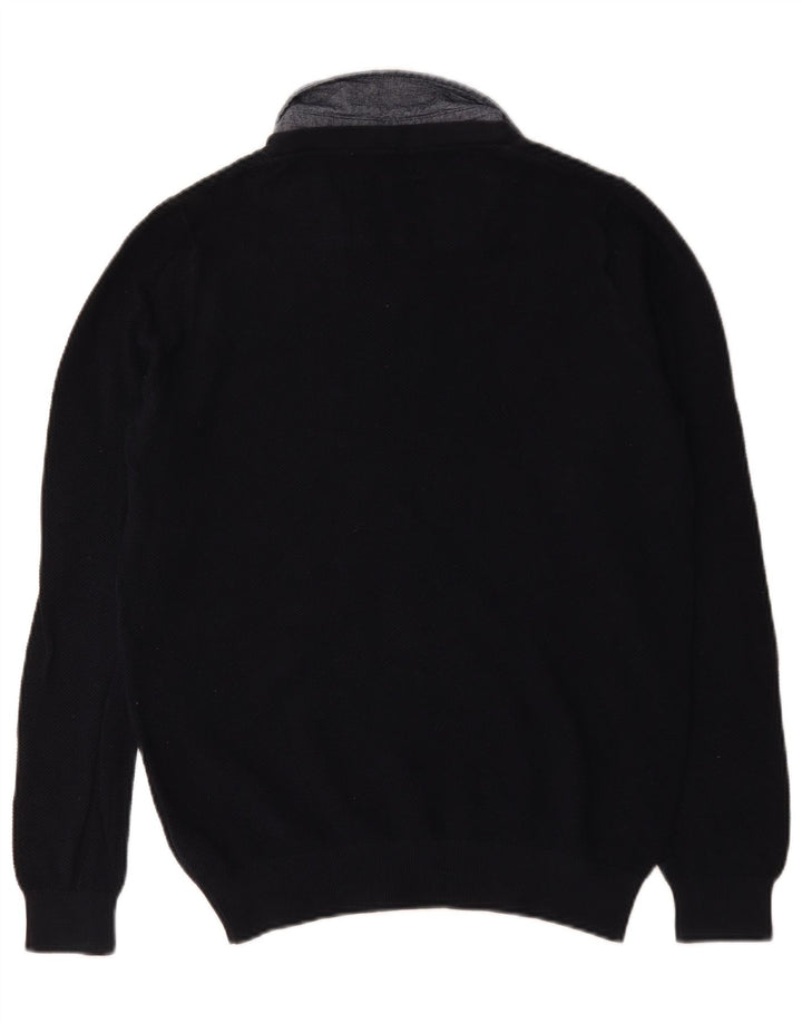 Marks & Spencer Ανδρικό πουλόβερ με κανονική εφαρμογή Polo Neck Jumper Small Navy Blue