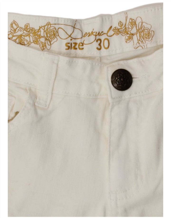 Desigual Γυναικείο Tapered Jeans W30 L27 Λευκό βαμβακερό