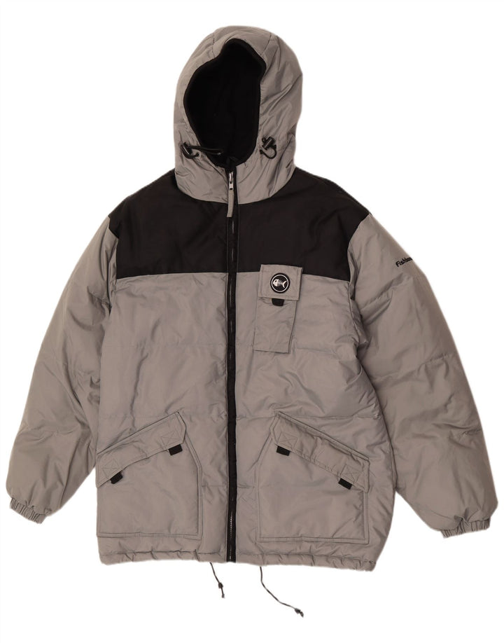 Ανδρικό μπουφάν με κουκούλα Fishbone UK 38 Medium Grey Colourblock Nylon