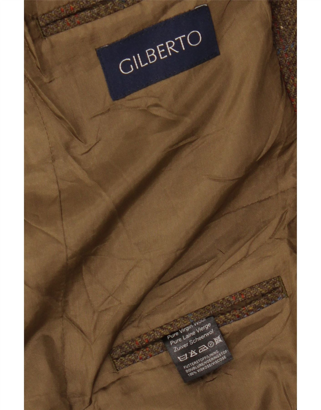 Gilberto Ανδρικό σακάκι σακάκι με 3 κουμπιά UK 40 μεγάλο καφέ, παρθένο μαλλί