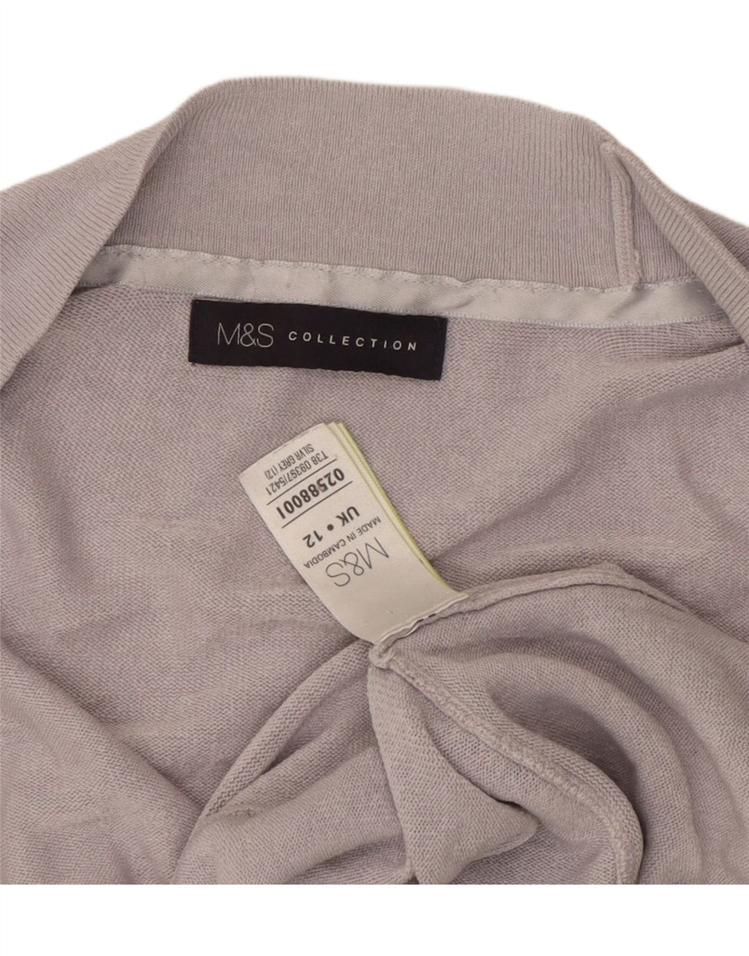 Marks & Spencer Γυναικείο ανοιχτό πουλόβερ ζακέτα UK 12 μεσαίου γκρι ακρυλικό