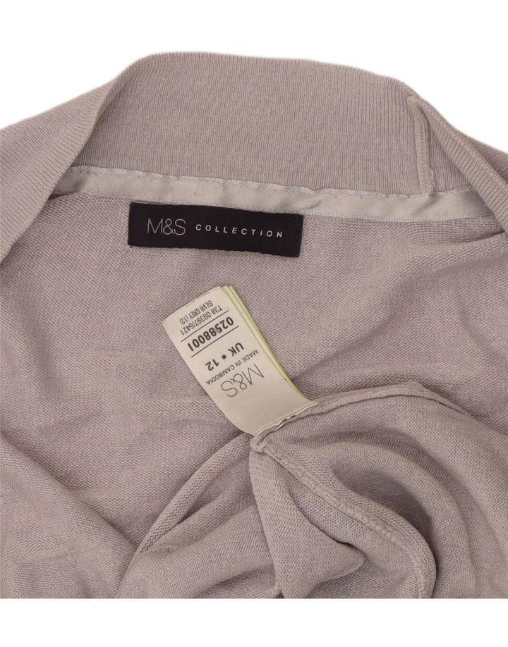 Marks & Spencer Γυναικείο ανοιχτό πουλόβερ ζακέτα UK 12 μεσαίου γκρι ακρυλικό