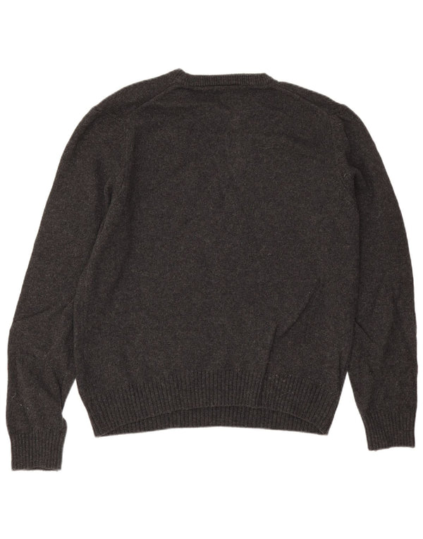 JOHN LEWIS Mens Crew Neck Jumper Sweater Large Grey Merino Wool