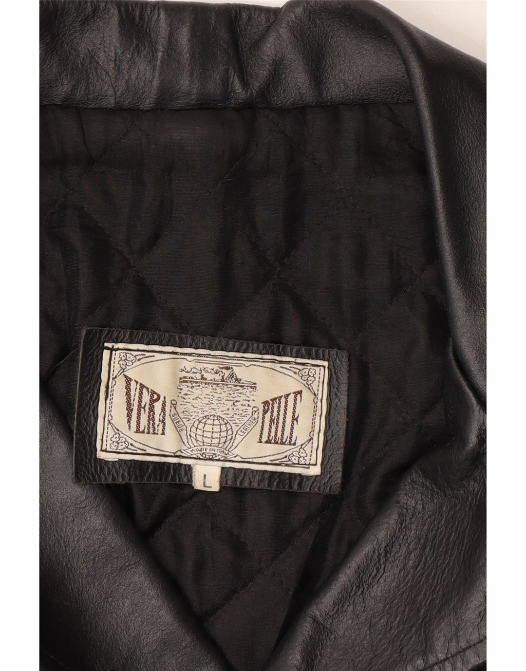 VINTAGE Womens Leather Jacket UK 14 Large Black Leather Vintage Vintage and Second-Hand Vintage from Messina Hembry 