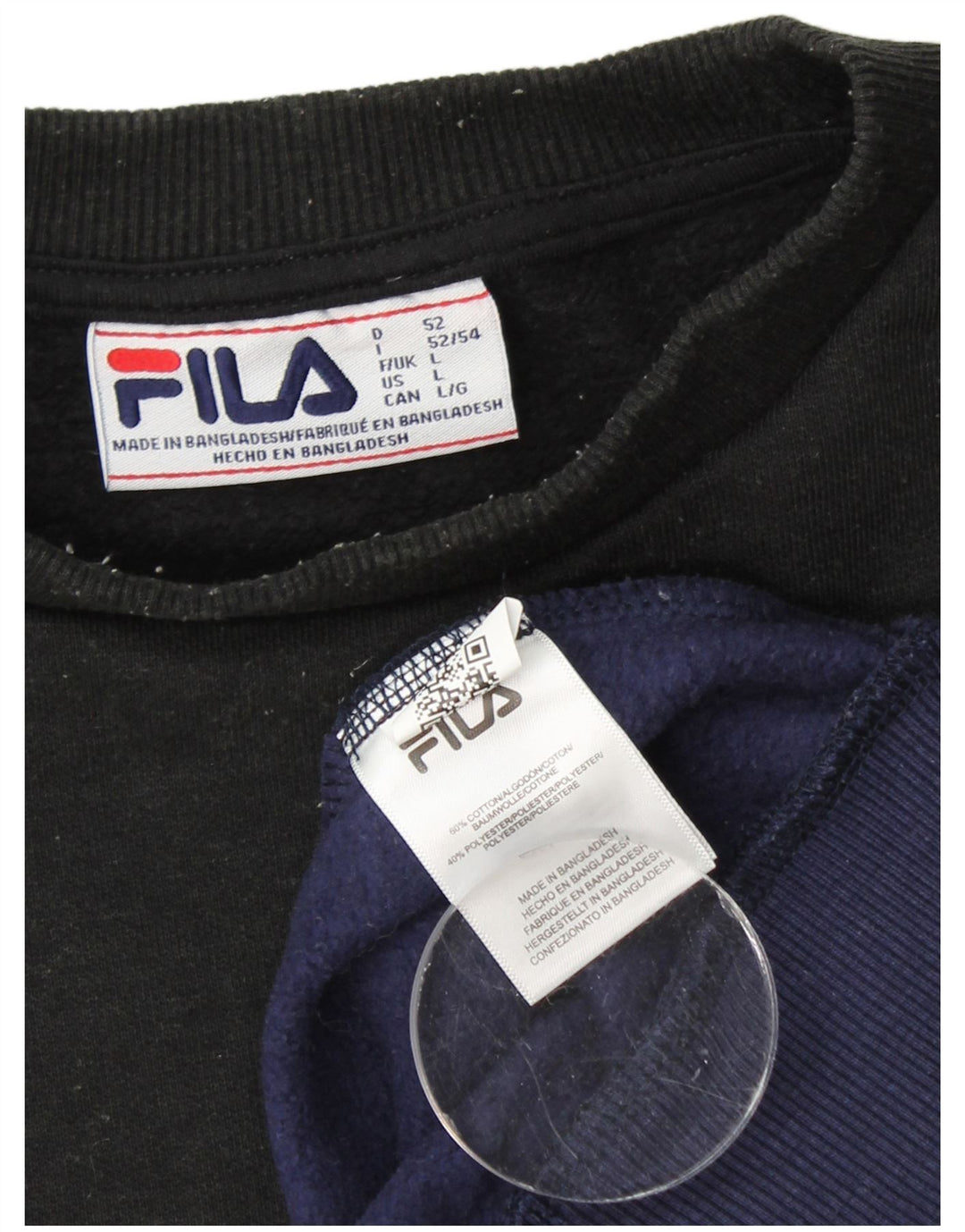 Ανδρικό γραφικό φούτερ FILA Jumper Large Navy Blue Colourblock Βαμβακερό