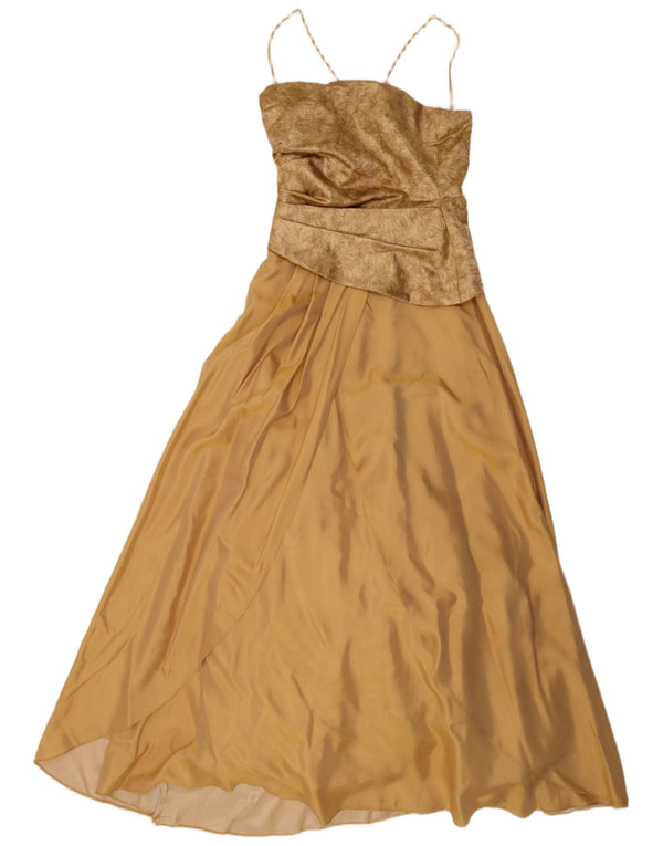 Yve London Γυναικείο μάξι φόρεμα UK 8 Small Gold Floral