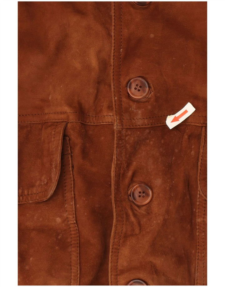 Vintage Ανδρικό Suede Bomber Jacket UK 42 XL Καφέ Δερμάτινο