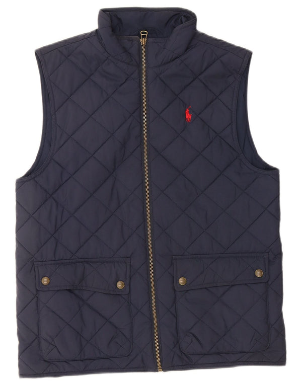 Polo Ralph Lauren Boys καπιτονέ Gilet 14-15 ετών Μεγάλο Navy Blue Polyester