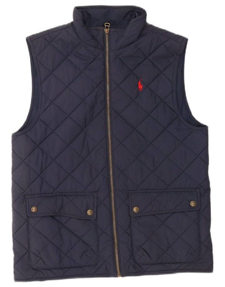 Polo Ralph Lauren Boys καπιτονέ Gilet 14-15 ετών Μεγάλο Navy Blue Polyester