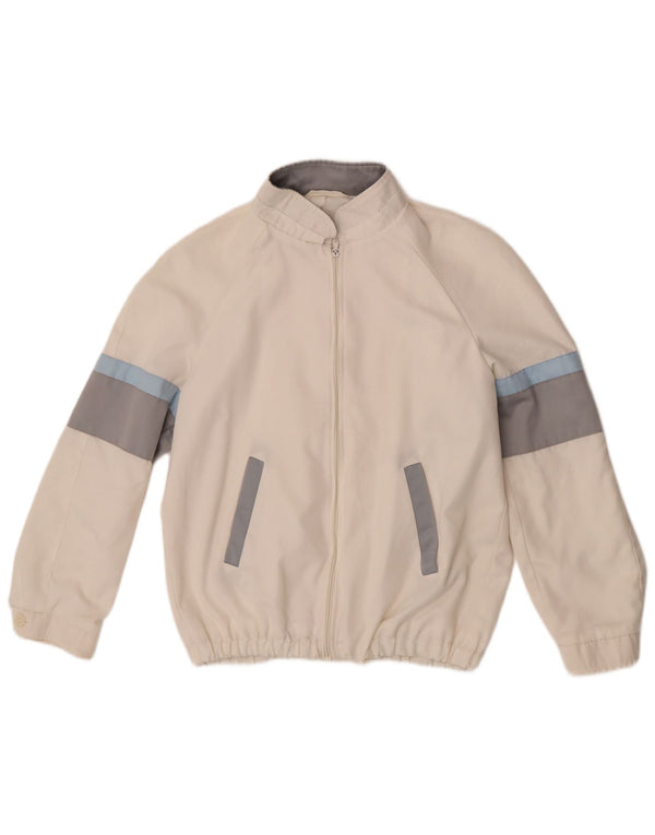 Vintage Γυναικείο Bomber Jacket IT 46 Large White Colourblock Polyester