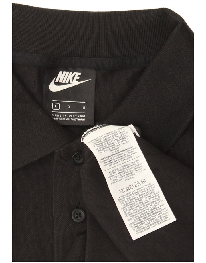 Ανδρικό μπλουζάκι πόλο Nike μεγάλο μαύρο βαμβακερό
