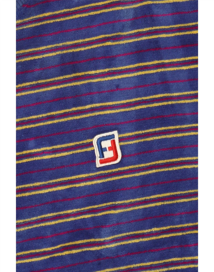 Vintage Ανδρικό βελούδινο φούτερ Jumper Μικρό Μπλε Ριγέ