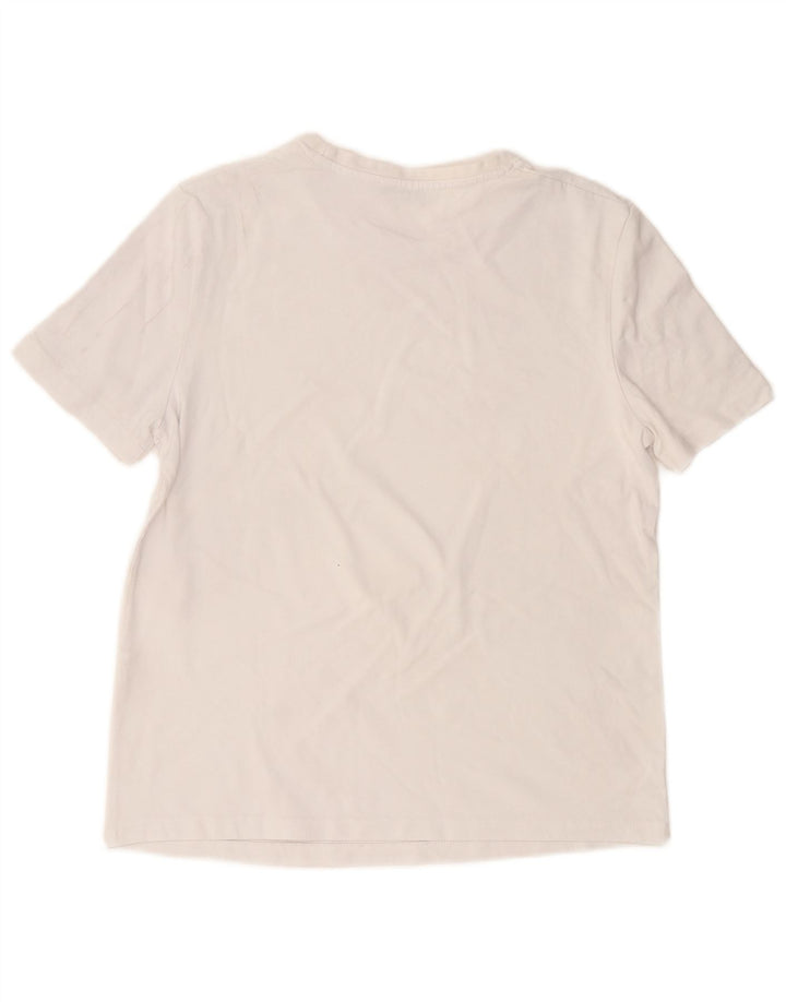 Zara Γυναικείο T-Shirt Top UK 14 Μεσαίο λευκό βαμβακερό