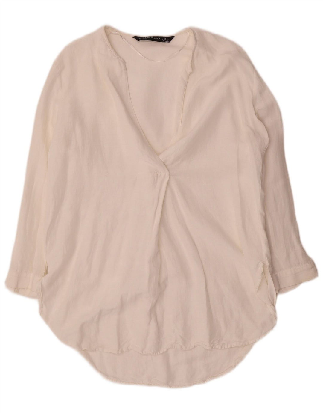 Zara Γυναικείο Τοπ 3/4 Μανίκι UK 10 Small White