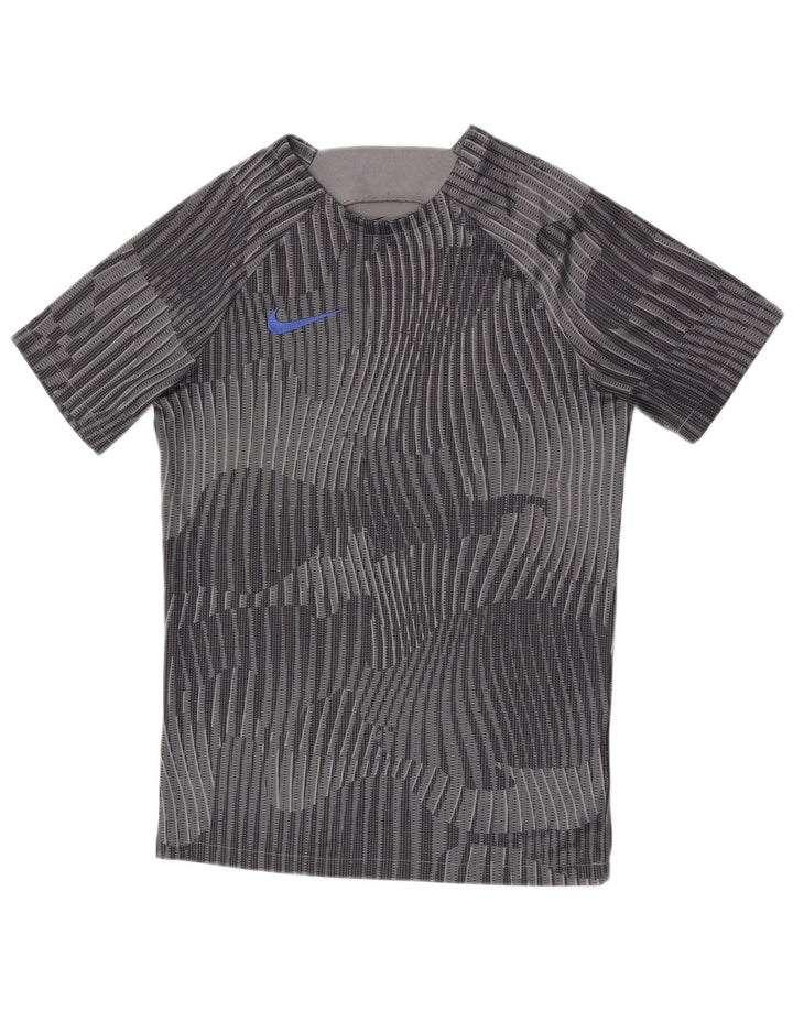 Ανδρικό γραφικό μπλουζάκι Nike Dri Fit, μικρό γκρι πολυεστέρα παραλλαγής