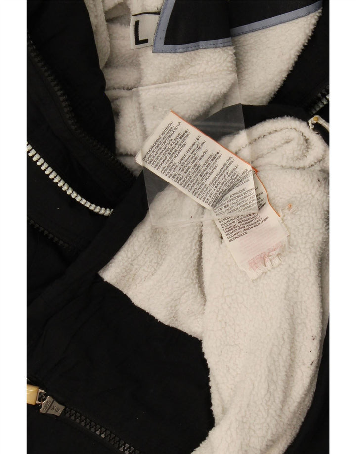 Superdry γυναικείο μπουφάν με κουκούλα αντιανεμικό UK 16 μεγάλο μαύρο πολυεστέρα