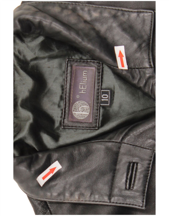 Helium Γυναικείο Δερμάτινο Παλτό UK 10 Small Black