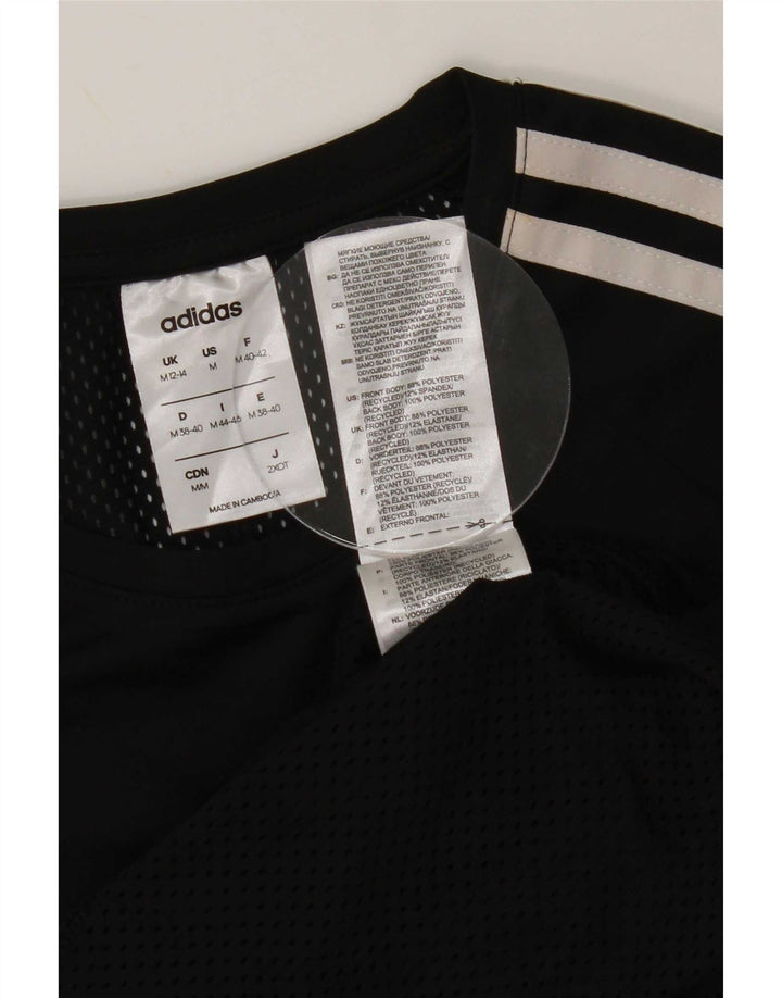 Adidas Γυναικείο T-Shirt Climalite Top UK 12/14 Medium Black Polyester