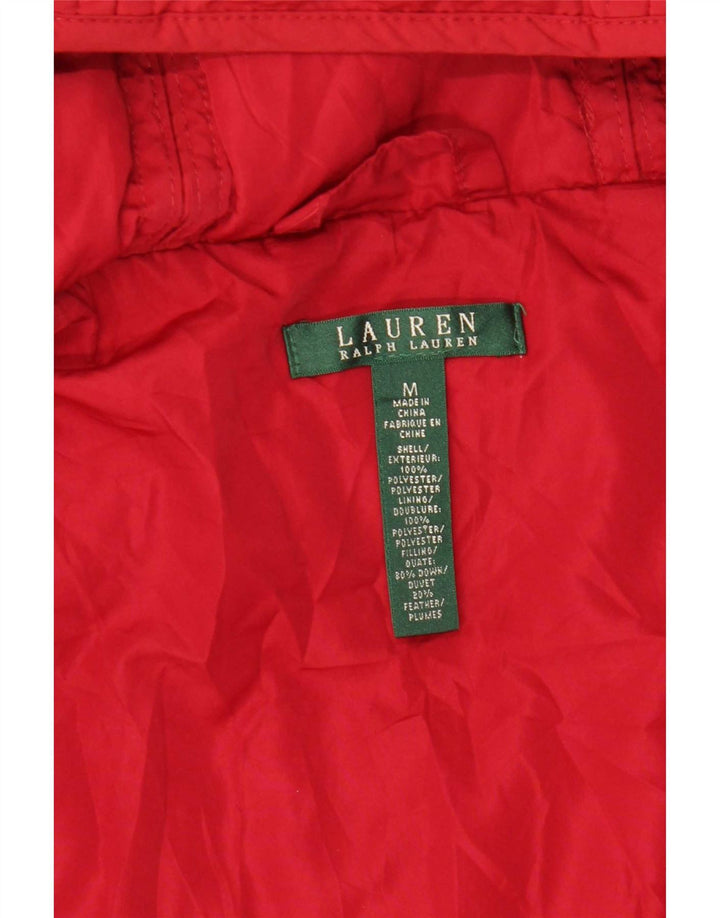 Γυναικείο μπουφάν Ralph Lauren με κουκούλα UK 12 μεσαίο κόκκινο πολυεστέρας